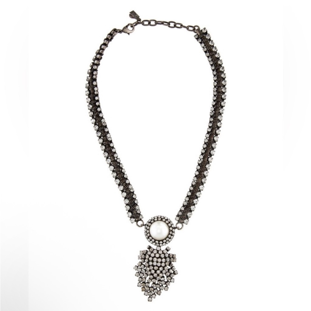 DANNIJO Pearl and Crystal Statement Necklace